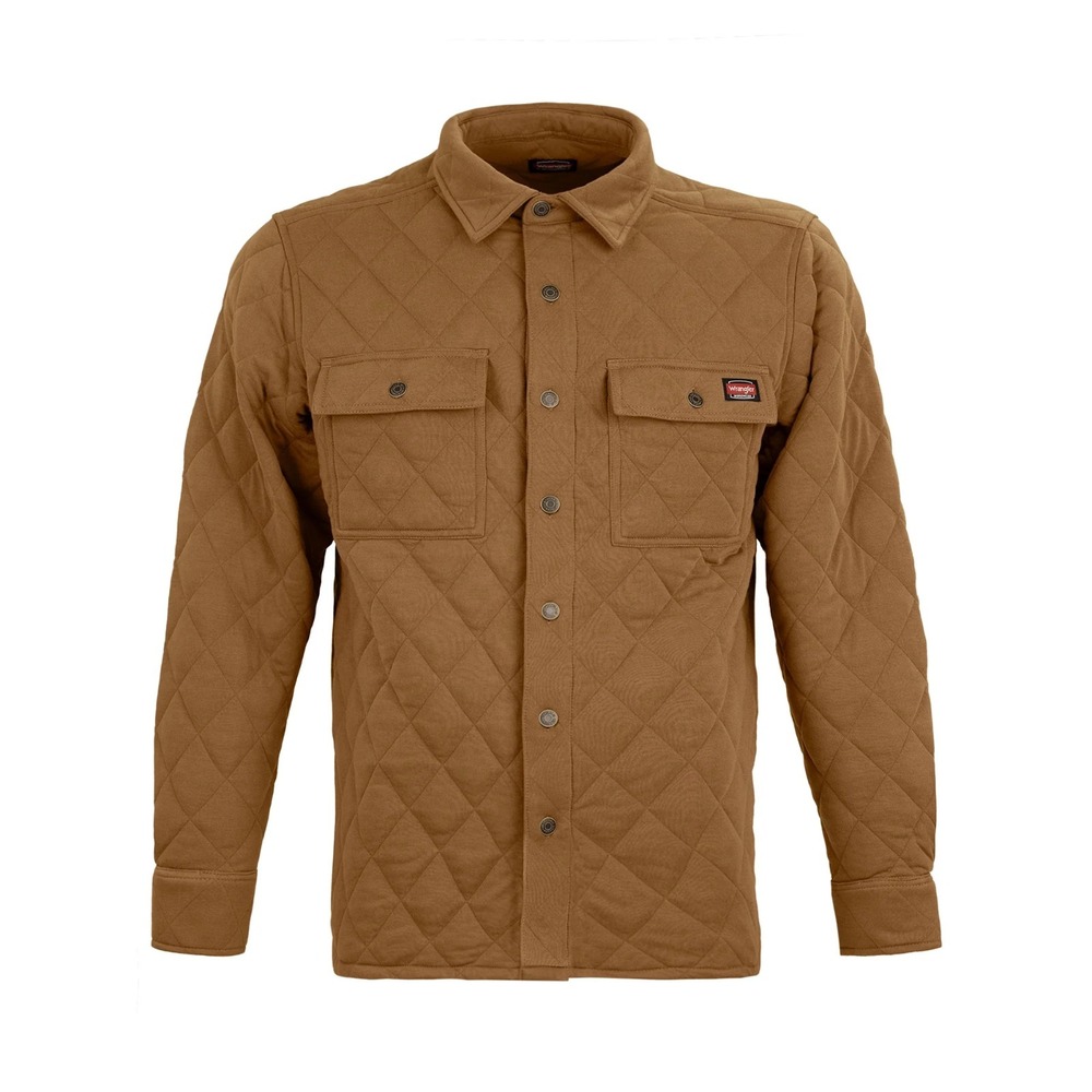 Men's L Wrangler WorkWear Diamond Series Logo Tough Quilted Shirt Jacket